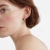 Juego de 9 aretes de aro con diamantes de imitación y perlas