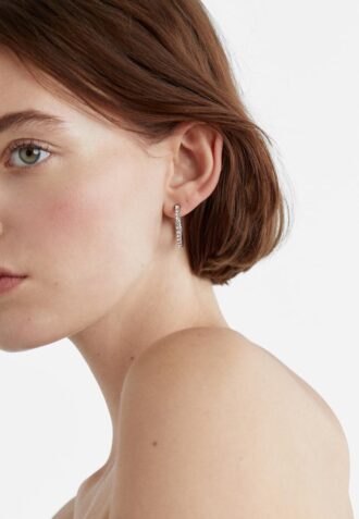Juego de 9 aretes de aro con diamantes de imitación y perlas
