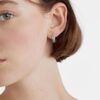 Juego de 9 aretes de aro con diamantes de imitación y perlas