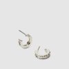 Juego de 9 aretes de aro con diamantes de imitación y perlas