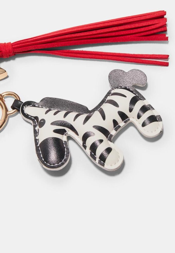 Llavero con charm de cebra