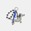 Llavero con charm de perro de lunares