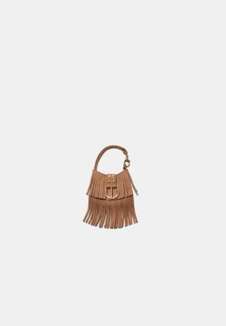 Llavero con charm para bolso con flecos