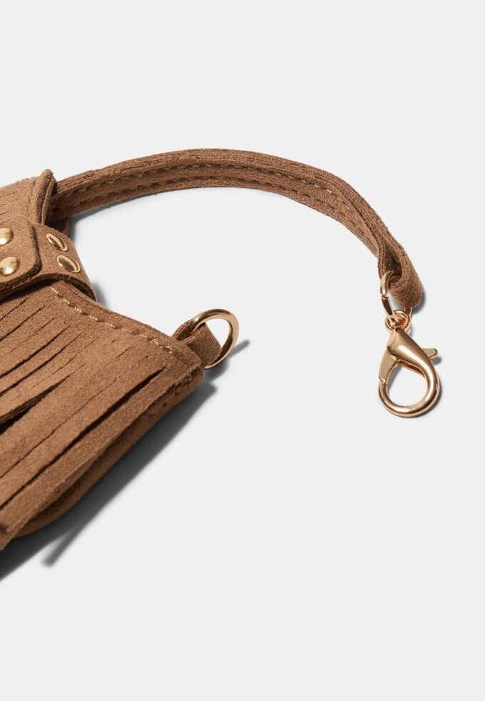 Llavero con charm para bolso con flecos