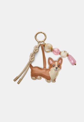 Llavero con dije de perro Corgi