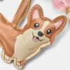 Llavero con dije de perro Corgi
