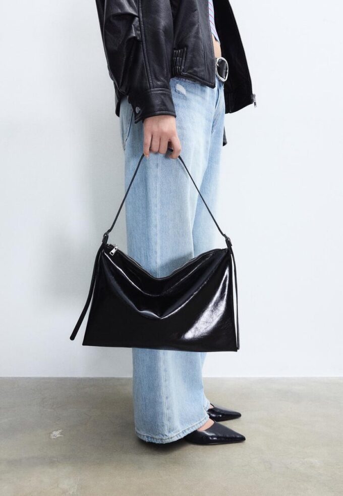 Mini bolso de hombro de Tacto suave con cremalleras