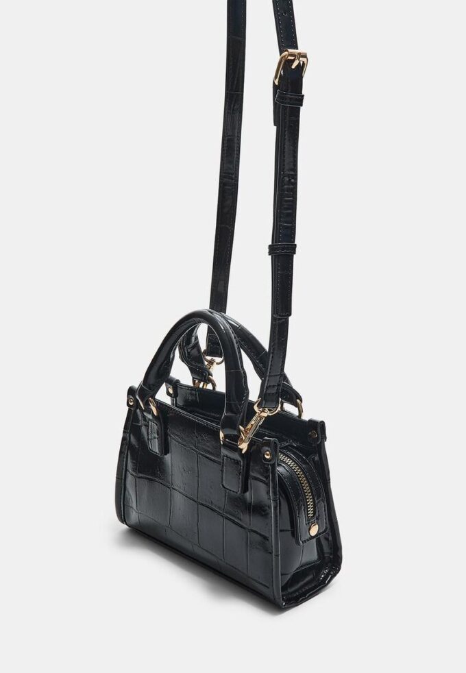 Mini bolso tote bandolera con efecto coco