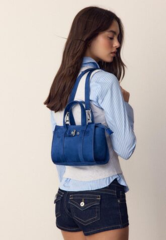 Mini bolso tote con hebilla