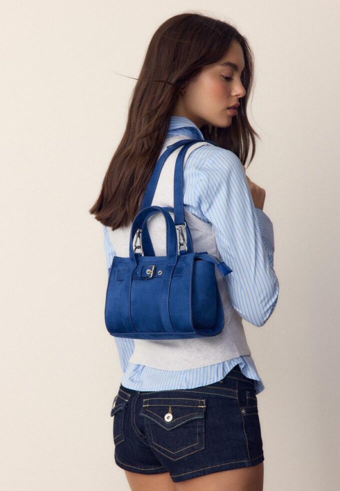 Mini bolso tote con hebilla