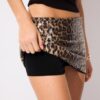 Mini Skort con lentejuelas y estampado animal Mini Skort con lentejuelas y estampado animal