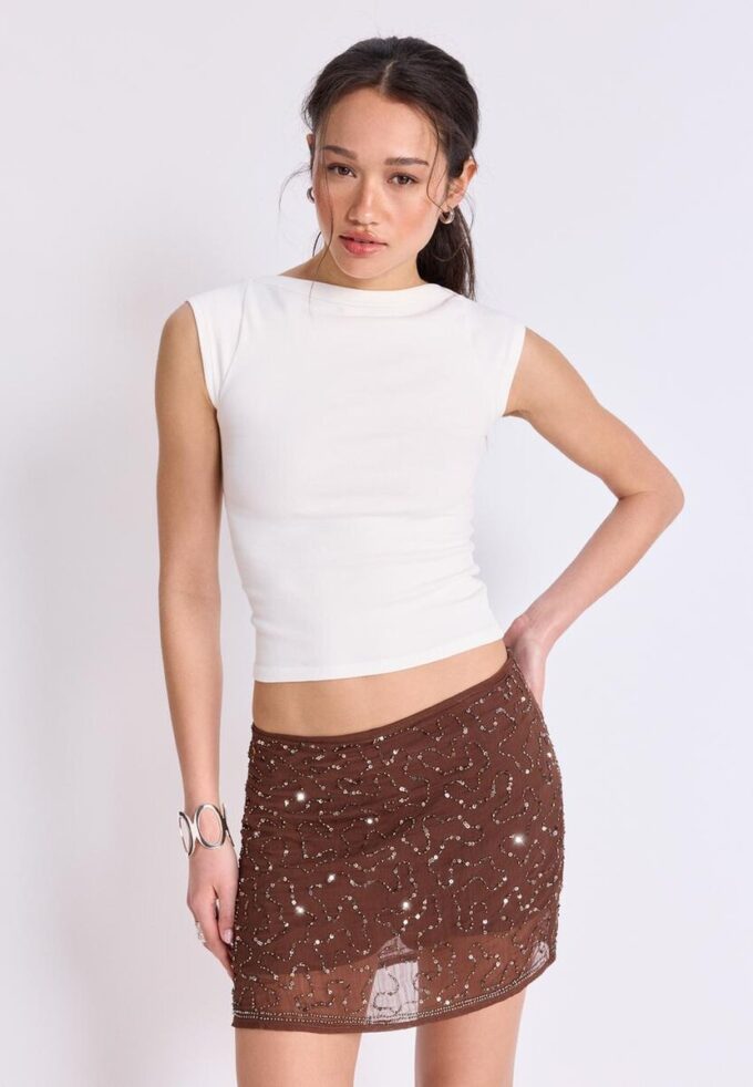 Minifalda-Skort bordada Minifalda-Skort bordada