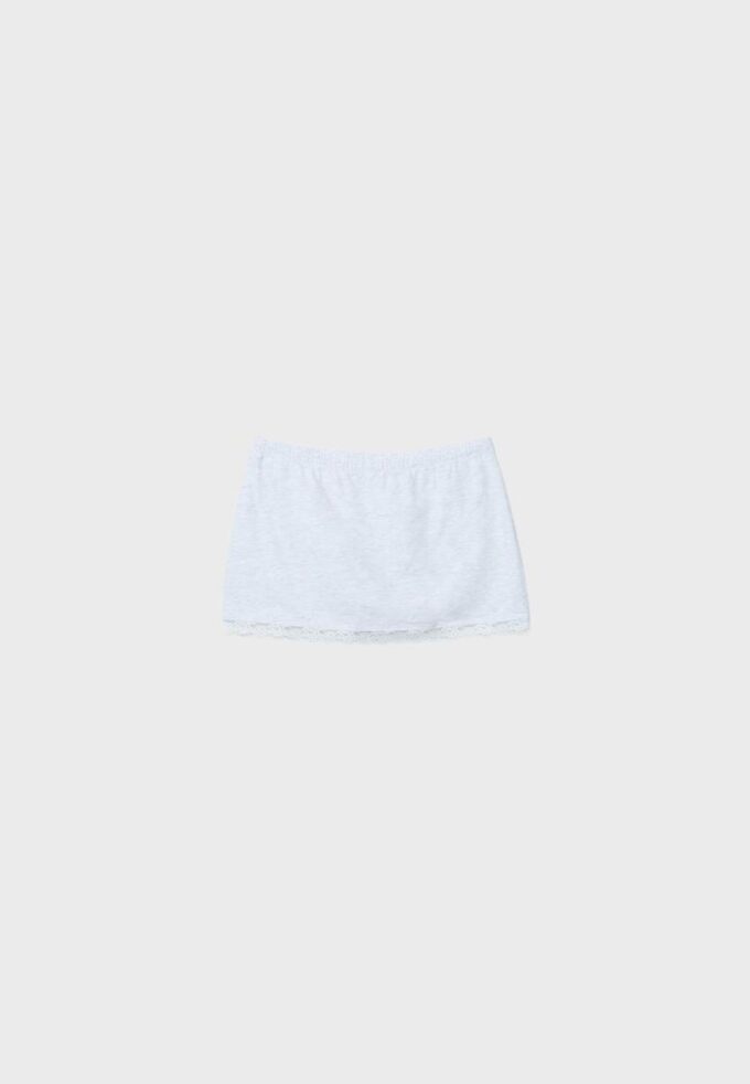 Minifalda-Skort con ribete de encaje Minifalda-Skort con ribete de encaje