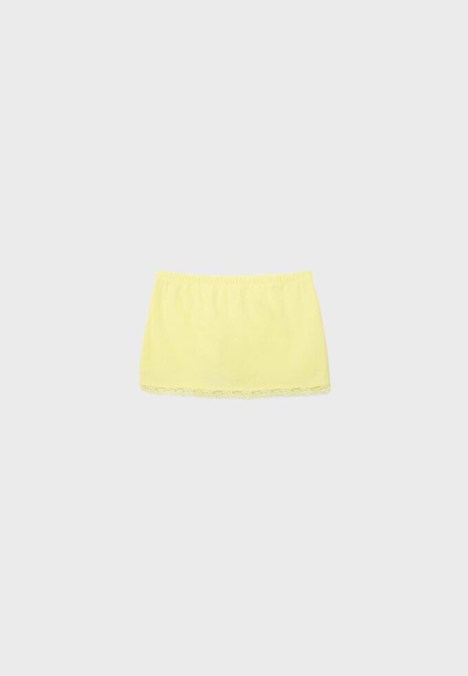 Minifalda-Skort con ribete de encaje Minifalda-Skort con ribete de encaje