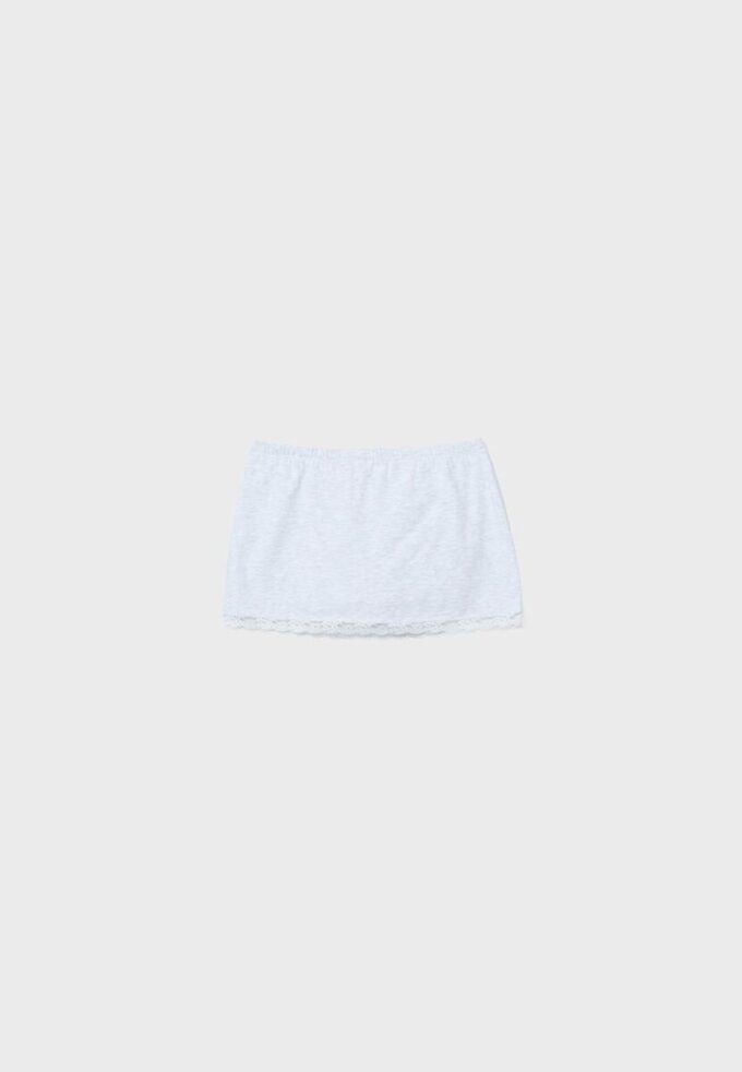 Minifalda-Skort con ribete de encaje Minifalda-Skort con ribete de encaje