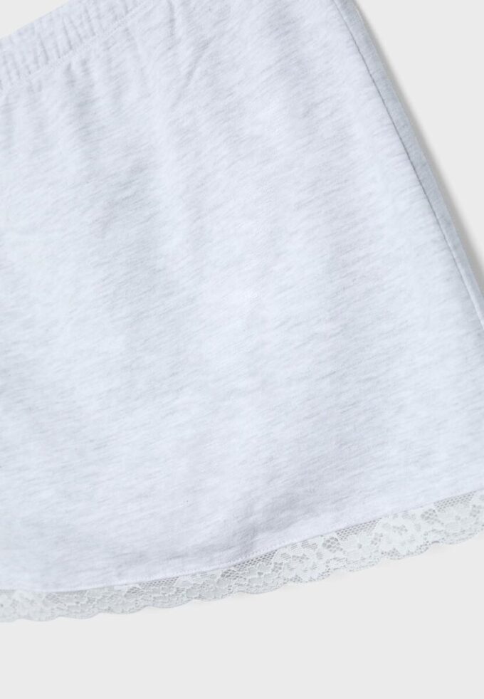 Minifalda-Skort con ribete de encaje Minifalda-Skort con ribete de encaje