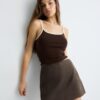 Minifalda-Skort de ante sintético Minifalda-Skort de ante sintético