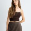 Minifalda-Skort de ante sintético Minifalda-Skort de ante sintético