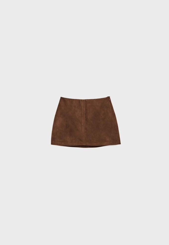 Minifalda-Skort de ante sintético Minifalda-Skort de ante sintético