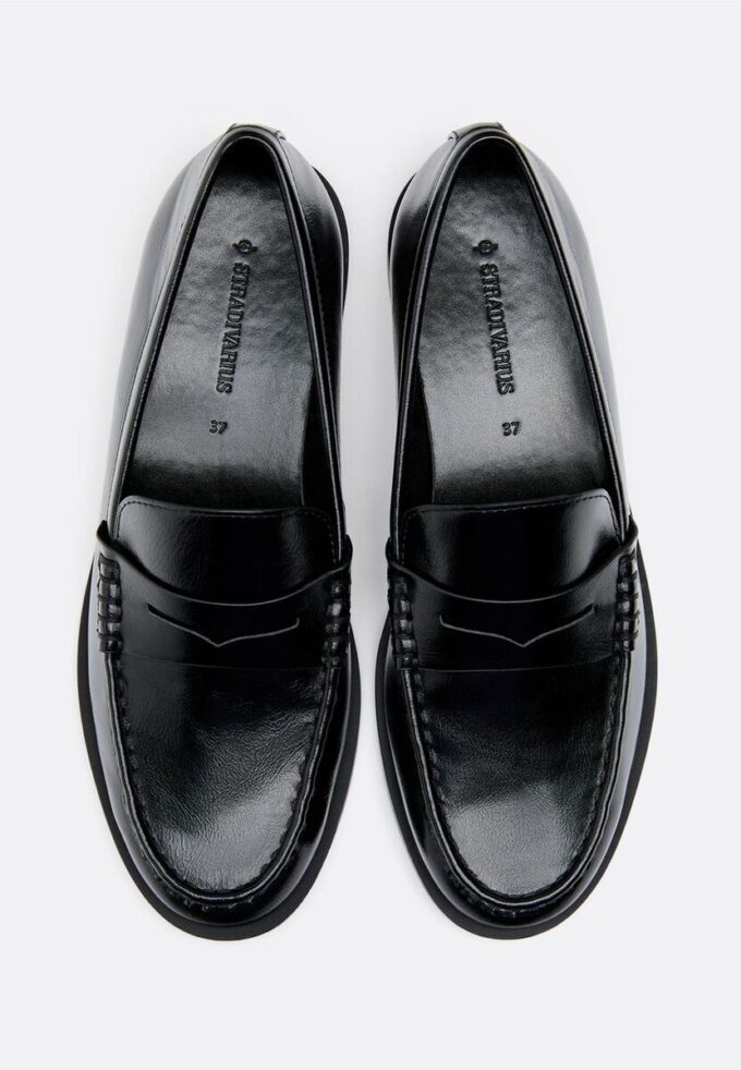 Mocasines de imitación de piel negra Mocasines de imitación de piel negra