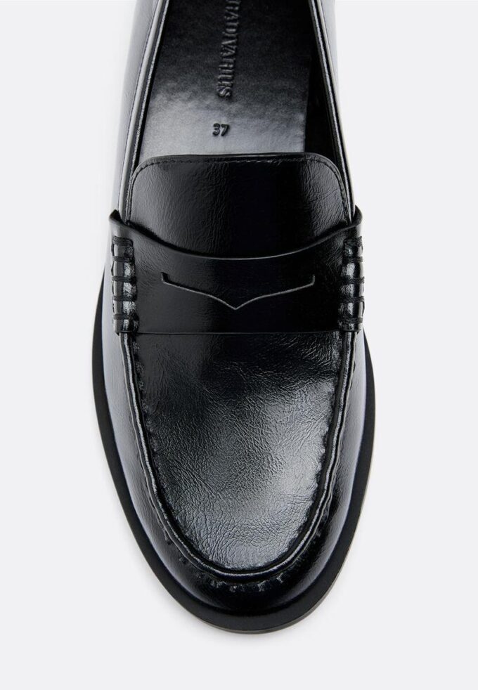 Mocasines de imitación de piel negra Mocasines de imitación de piel negra