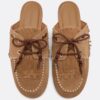 Mocasines de piel sin talón con dijes
