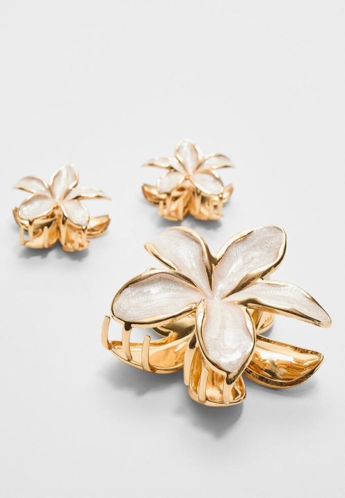 Pack de 3 pinzas para el pelo con motivos florales