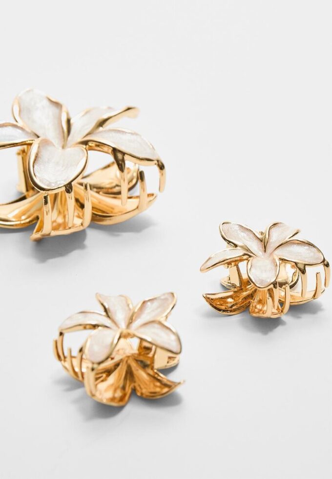 Pack de 3 pinzas para el pelo con motivos florales