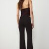 Pantalones acampanados de tacto suave con detalle de costura frontal Pantalones acampanados de tacto suave con detalle de costura frontal