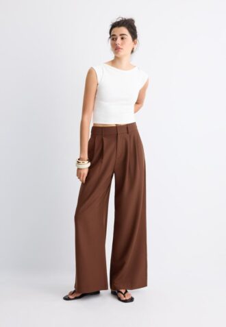 Pantalones ajustables de pierna Wide Leg