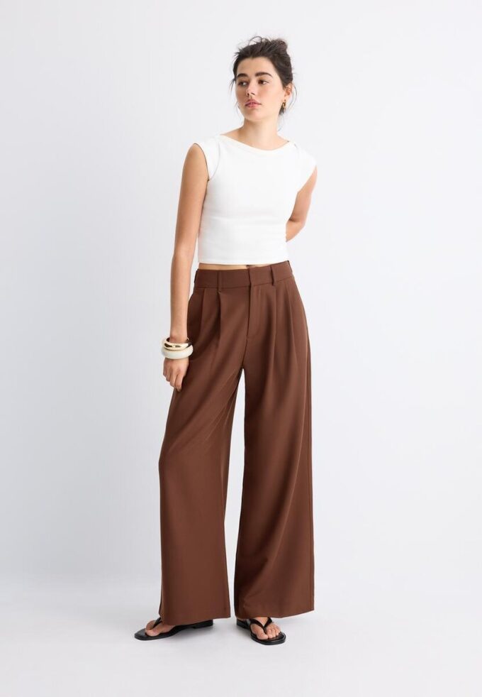 Pantalones ajustables de pierna Wide Leg