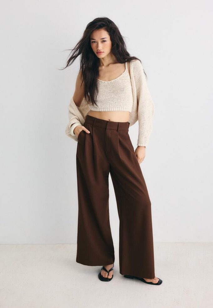 Pantalones ajustables de pierna Wide Leg