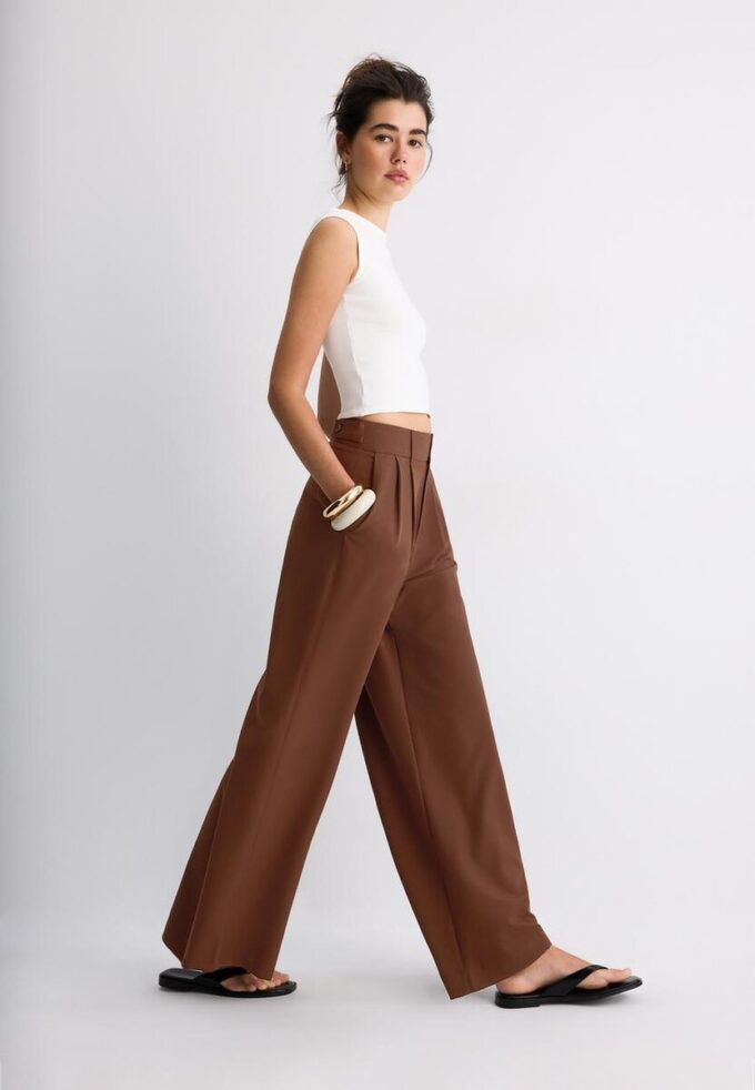 Pantalones ajustables de pierna Wide Leg
