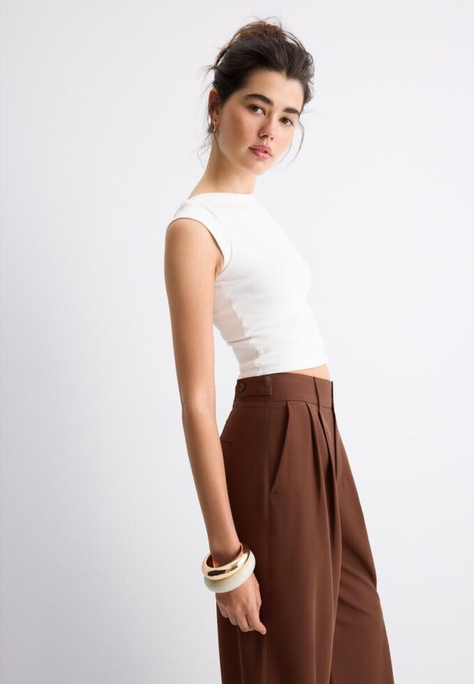 Pantalones ajustables de pierna Wide Leg