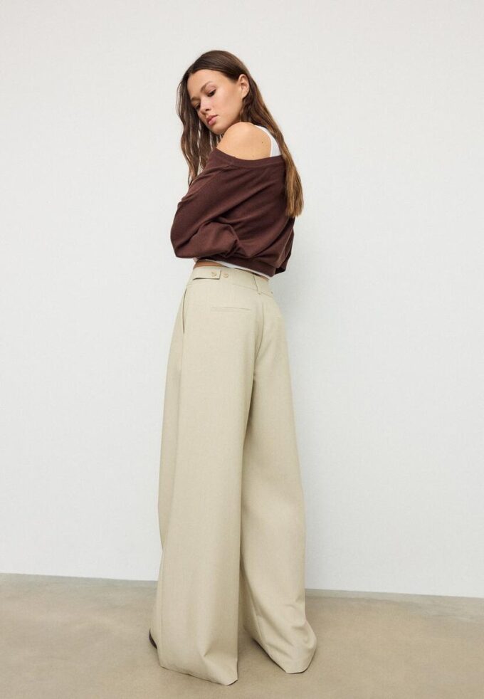 Pantalones ajustables de pierna Wide Leg Pantalones ajustables de pierna Wide Leg