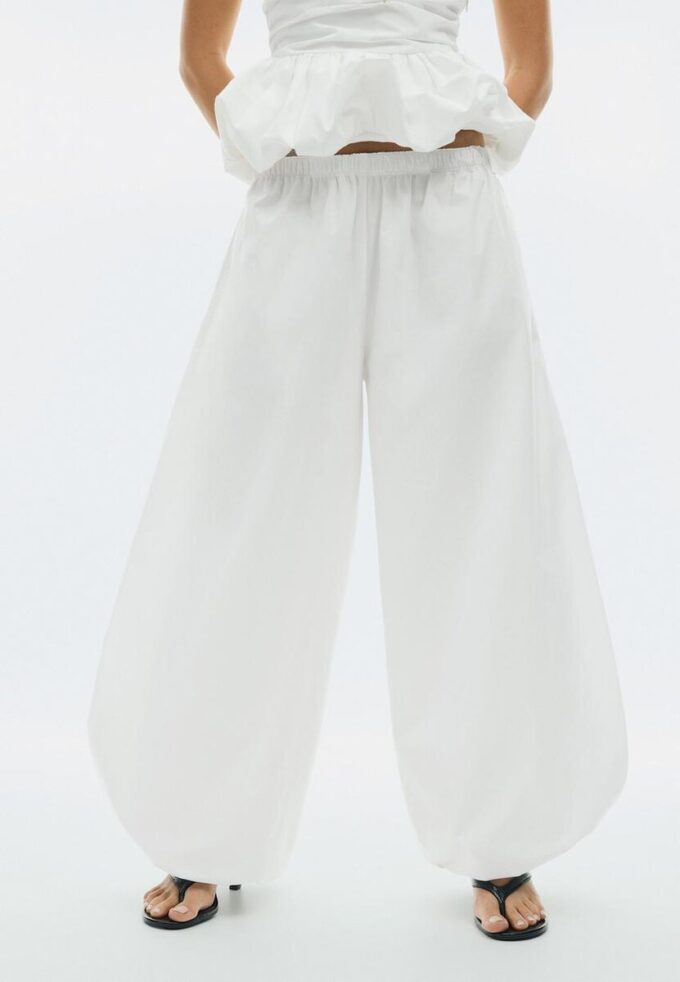 Pantalones anchos de popelín