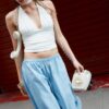 Pantalones anchos de popelín Pantalones anchos de popelín