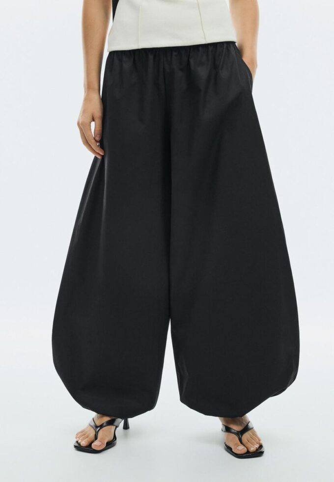 Pantalones anchos de popelín