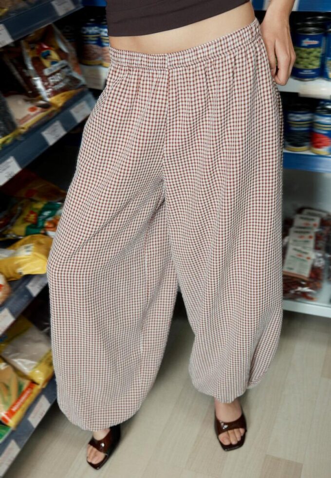 Pantalones anchos de popelín Pantalones anchos de popelín
