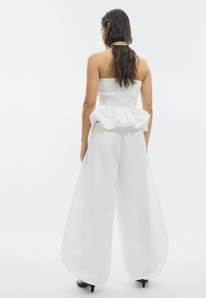 Pantalones anchos de popelín