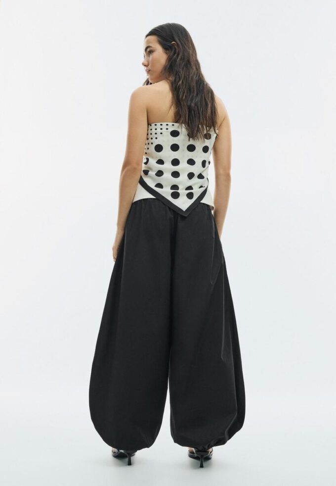 Pantalones anchos de popelín
