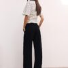 Pantalones con cordón efecto lino Pantalones con cordón efecto lino