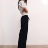 Pantalones con cordón efecto lino Pantalones con cordón efecto lino