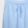 Pantalones con efecto lino y hilos metálicos fluidos Pantalones con efecto lino y hilos metálicos fluidos