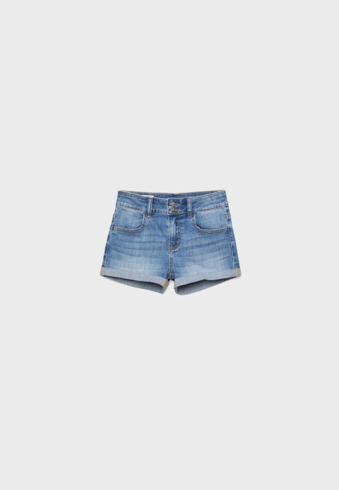 Pantalones cortos de mezclilla con dobladillo Pantalones cortos de mezclilla con dobladillo