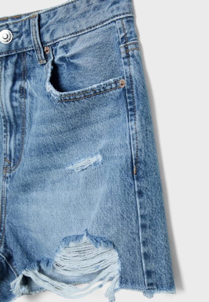 Pantalones cortos de mezclilla rasgada D75 Pantalones cortos de mezclilla rasgada D75
