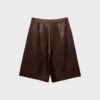 Pantalones cortos de satén con pinzas Pantalones cortos de satén con pinzas