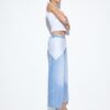 Pantalones culotte de mezclilla con detalle de pañuelo Pantalones culotte de mezclilla con detalle de pañuelo