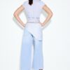 Pantalones culotte de mezclilla con detalle de pañuelo Pantalones culotte de mezclilla con detalle de pañuelo