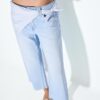 Pantalones culotte de mezclilla con detalle de pañuelo Pantalones culotte de mezclilla con detalle de pañuelo